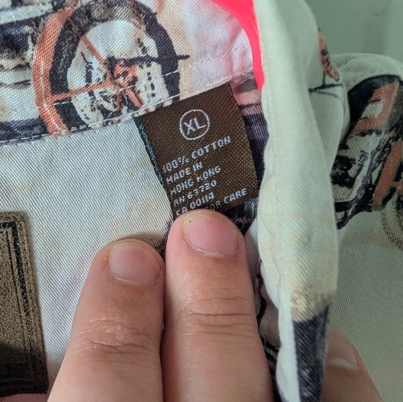 North River Men's Vintage Print Shirt XL - Cream - Picture 6 of 6